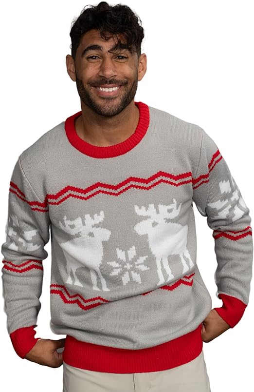 Santa Claus Snowflakes and Moose Scott Sweater - TVStoreOnline