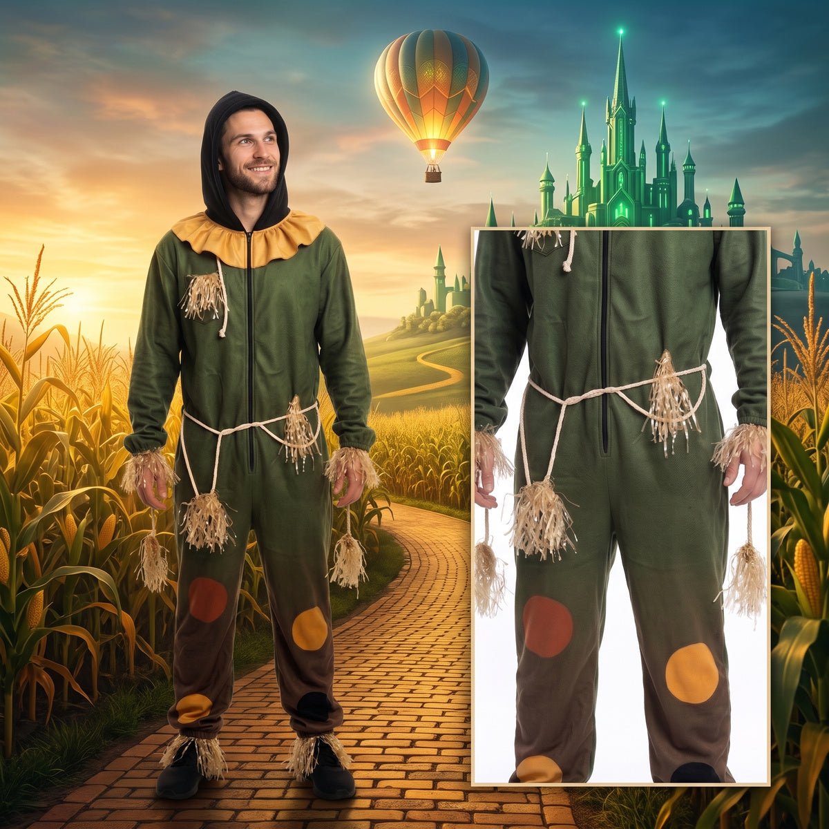 Scarecrow OZ Movie Replica Adult Halloween Cosplay Jumpsuit Costume - TVStoreOnline
