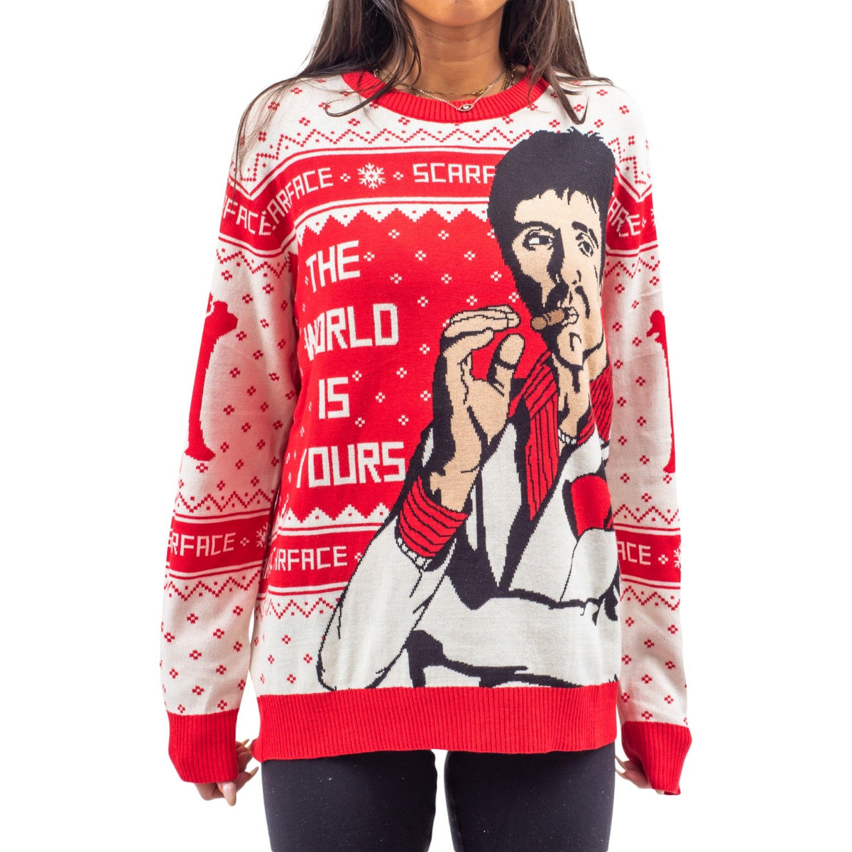 Scarface the World is Yours Tony Montana Ugly Christmas Sweater - TVStoreOnline