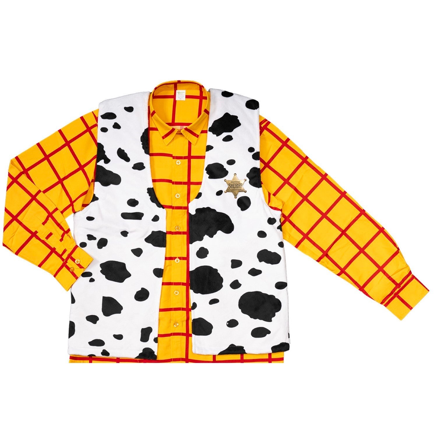 Sheriff Woody Cowboy Adult Halloween Cosplay Costume Set (Shirt, Vest, and Badge) - TVStoreOnline