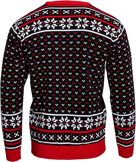 Skull Santa Claus Bones Lights/Snowflakes Ugly Christmas Sweater - TVStoreOnline