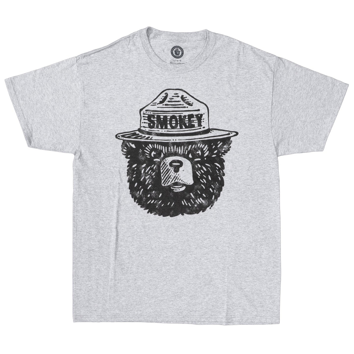 Smokey the Bear Adult Unisex Tonal Gray T-Shirt - TVStoreOnline