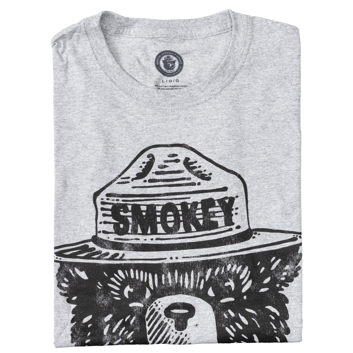 Smokey the Bear Adult Unisex Tonal Gray T-Shirt - TVStoreOnline