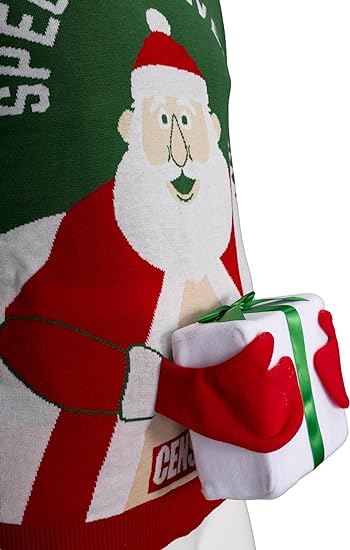Special Delivery 3D Interactive Santa Claus Gift Christmas Sweater - TVStoreOnline