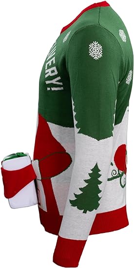 Special Delivery 3D Interactive Santa Claus Gift Christmas Sweater - TVStoreOnline