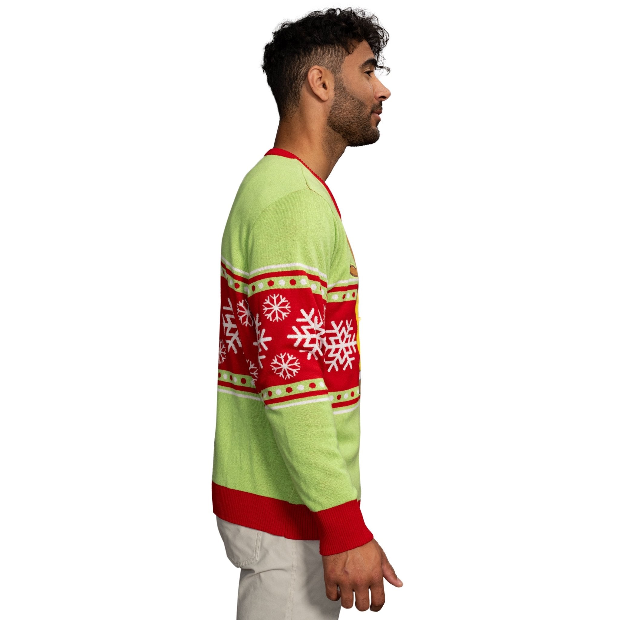 Spongebob LED Reindeer Nose Ugly Christmas Sweater - TVStoreOnline