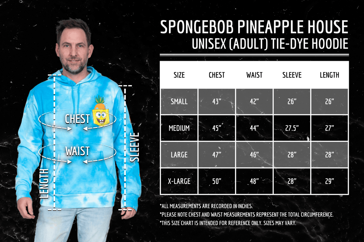 SpongeBob Pineapple House Blue Tie Dye Sweatshirt Pull Over Hoodie - TVStoreOnline