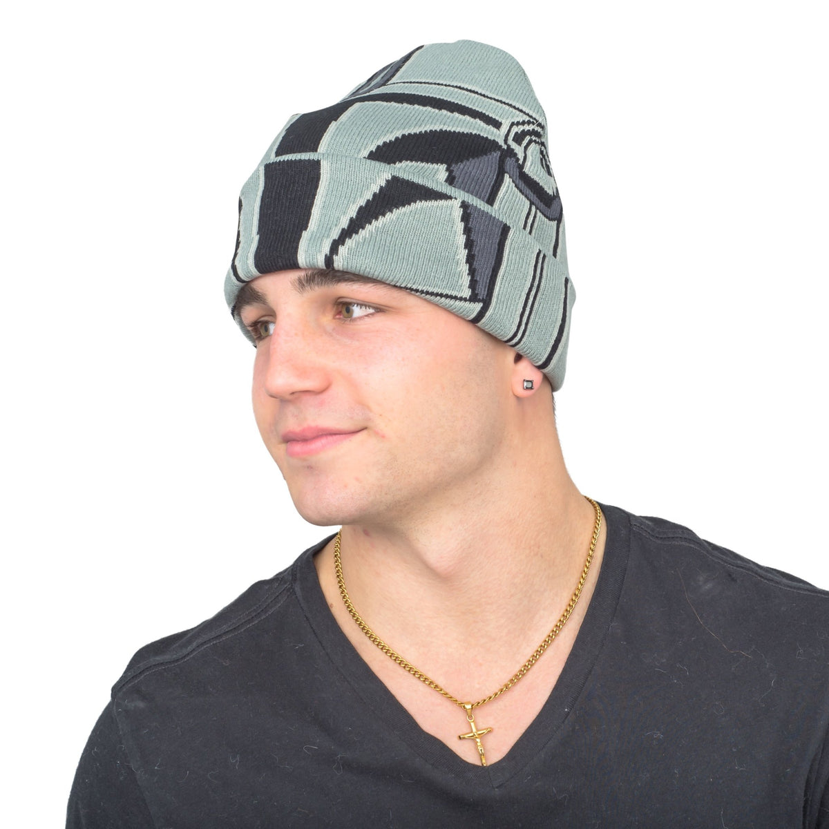 Star Wars Mandalorian Beanie Hat and Mask Helmet Grey - TVStoreOnline