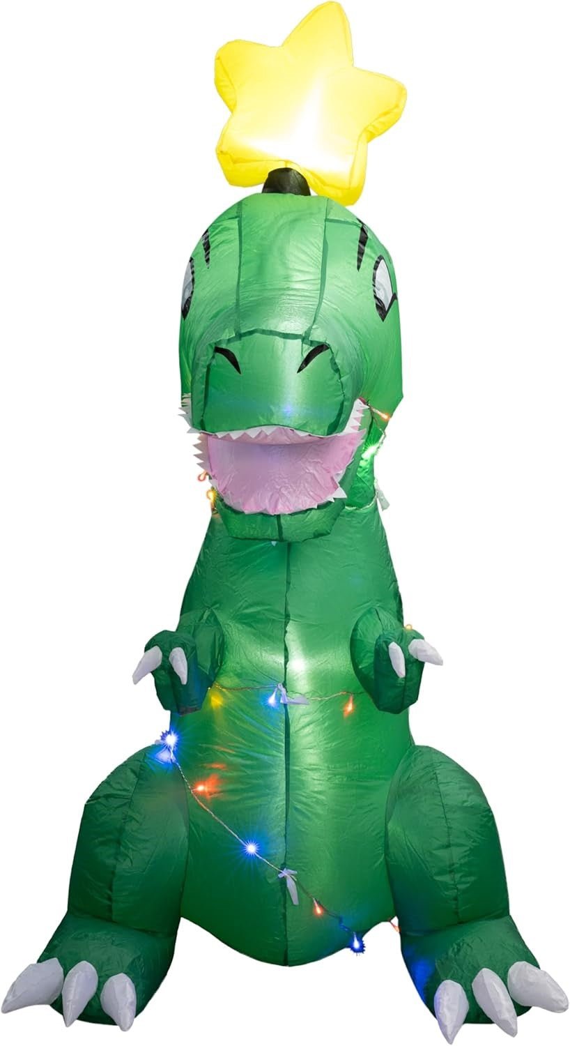 T-Rex Dino Funny Indoor/Outdoor Inflatable Light Up Xmas Season Yard Decoration - TVStoreOnline