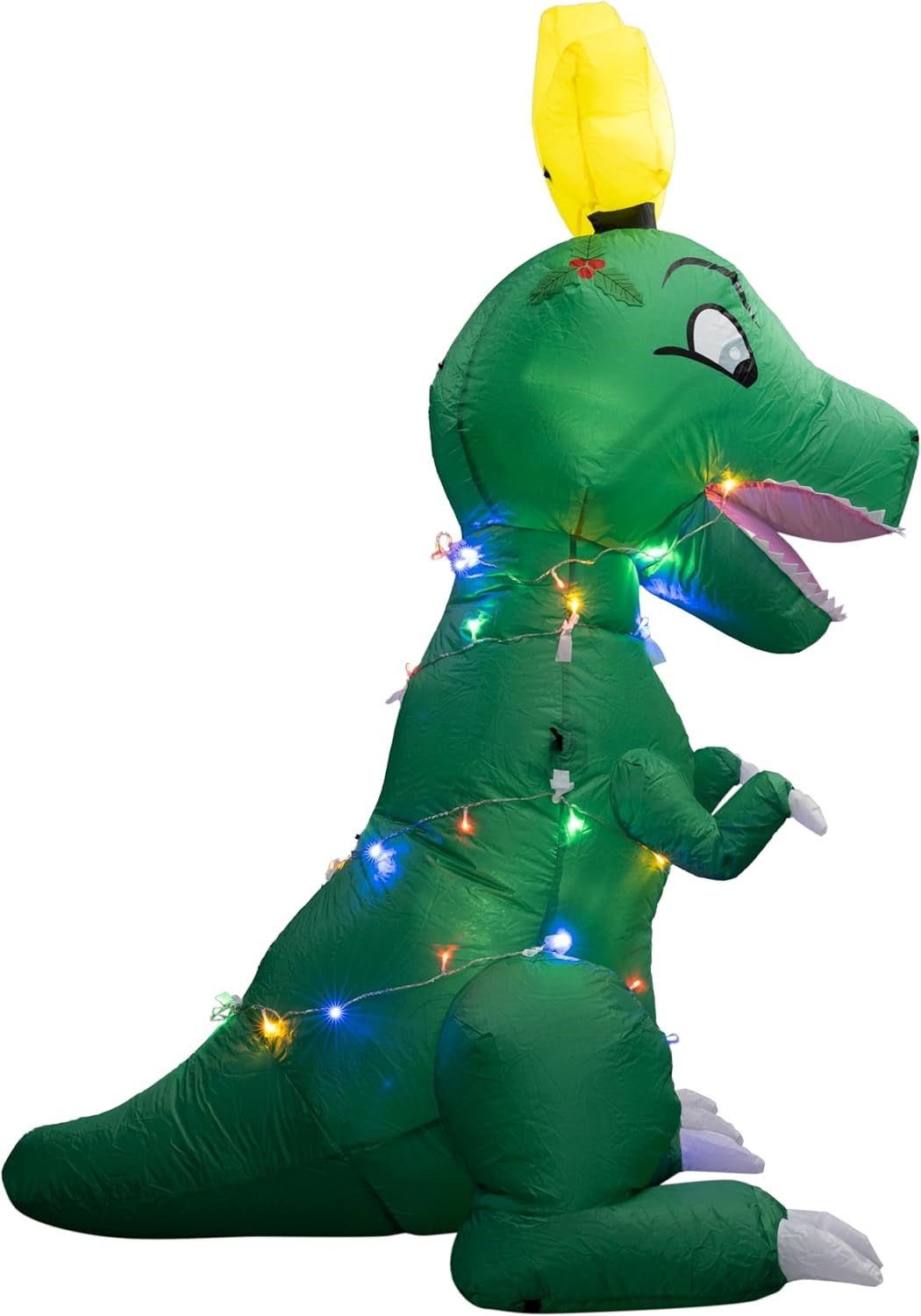 T-Rex Dino Funny Indoor/Outdoor Inflatable Light Up Xmas Season Yard Decoration - TVStoreOnline