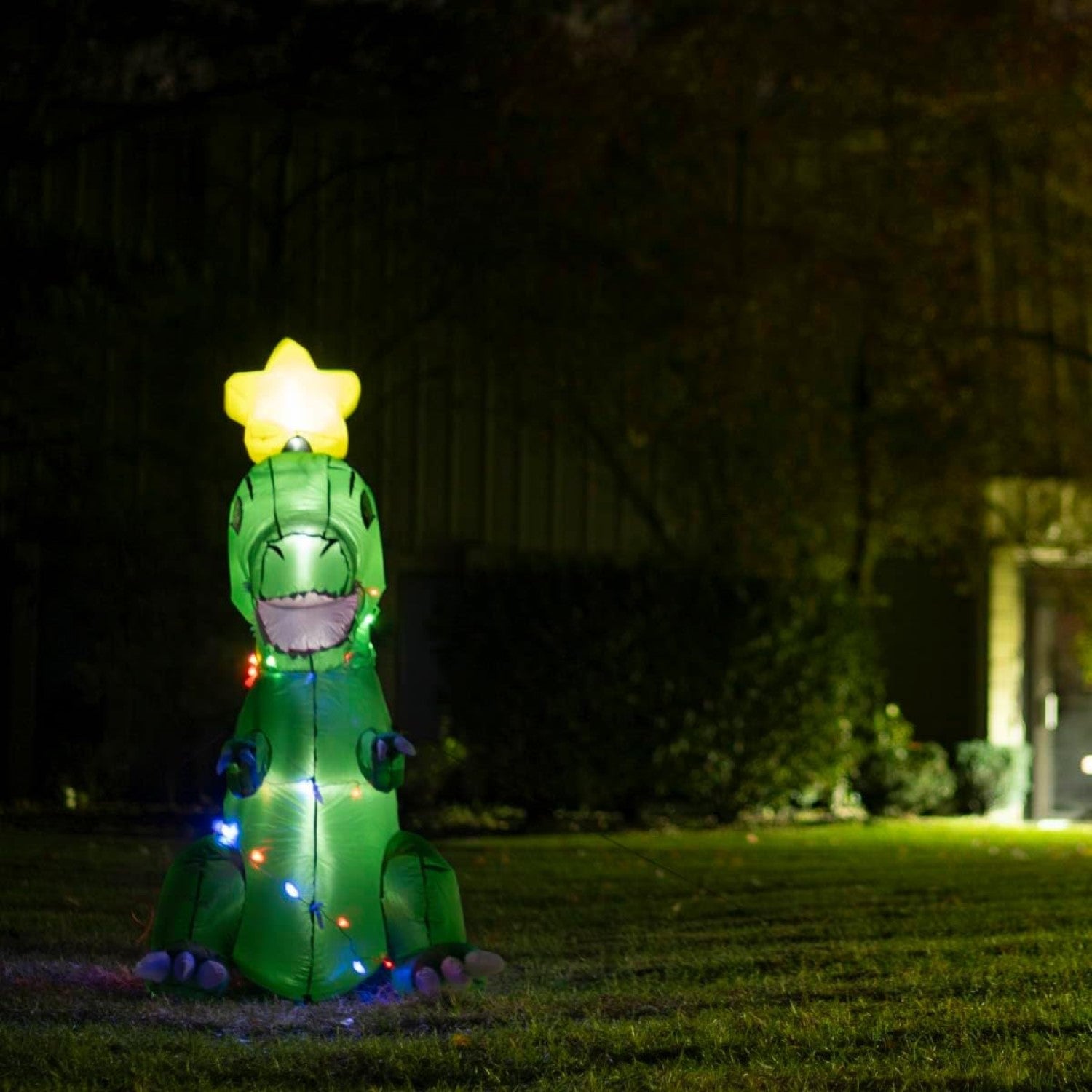 T-Rex Dino Funny Indoor/Outdoor Inflatable Light Up Xmas Season Yard Decoration - TVStoreOnline