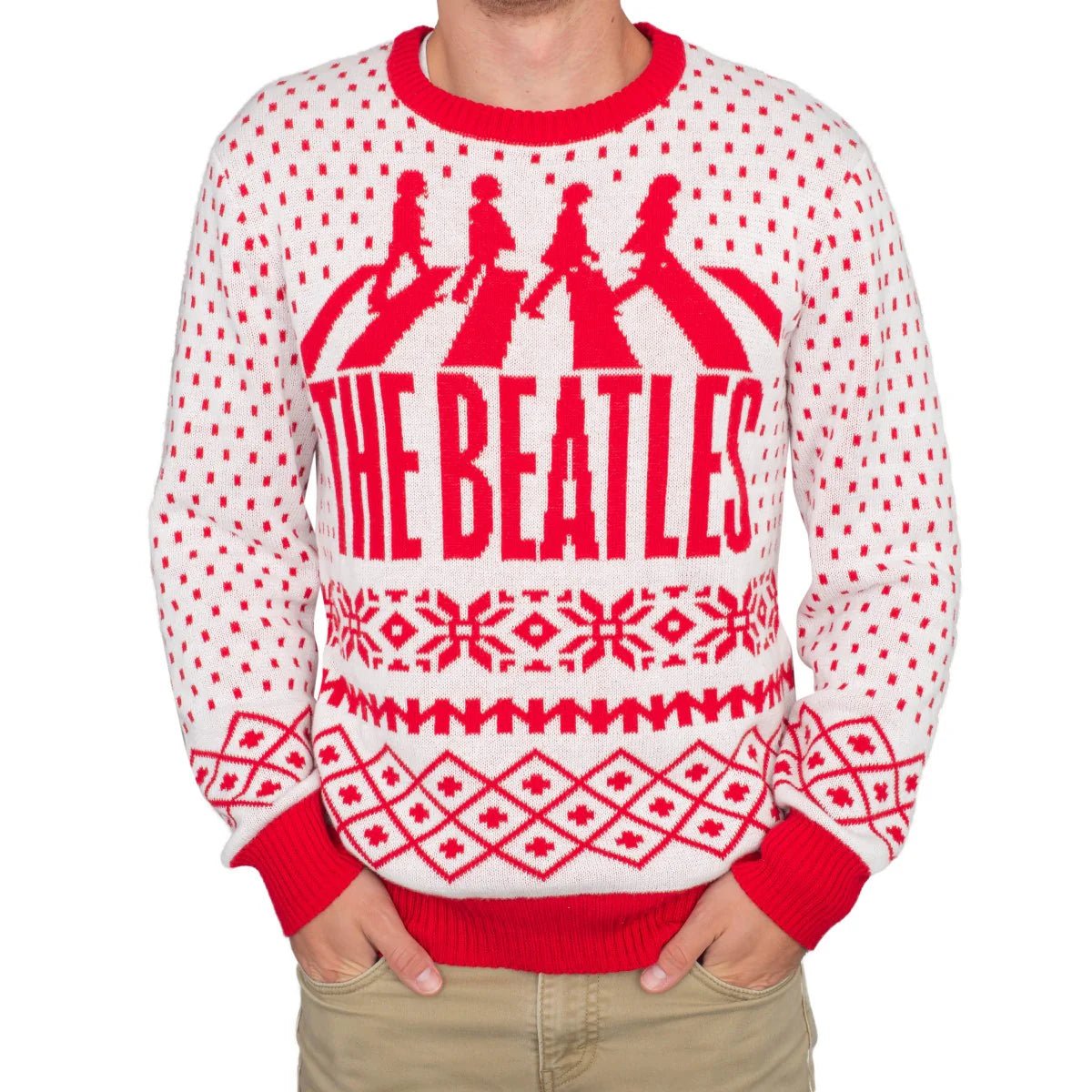 The Beatles Abbey Road LP Cover Unisex Ugly Christmas Sweater - TVStoreOnline