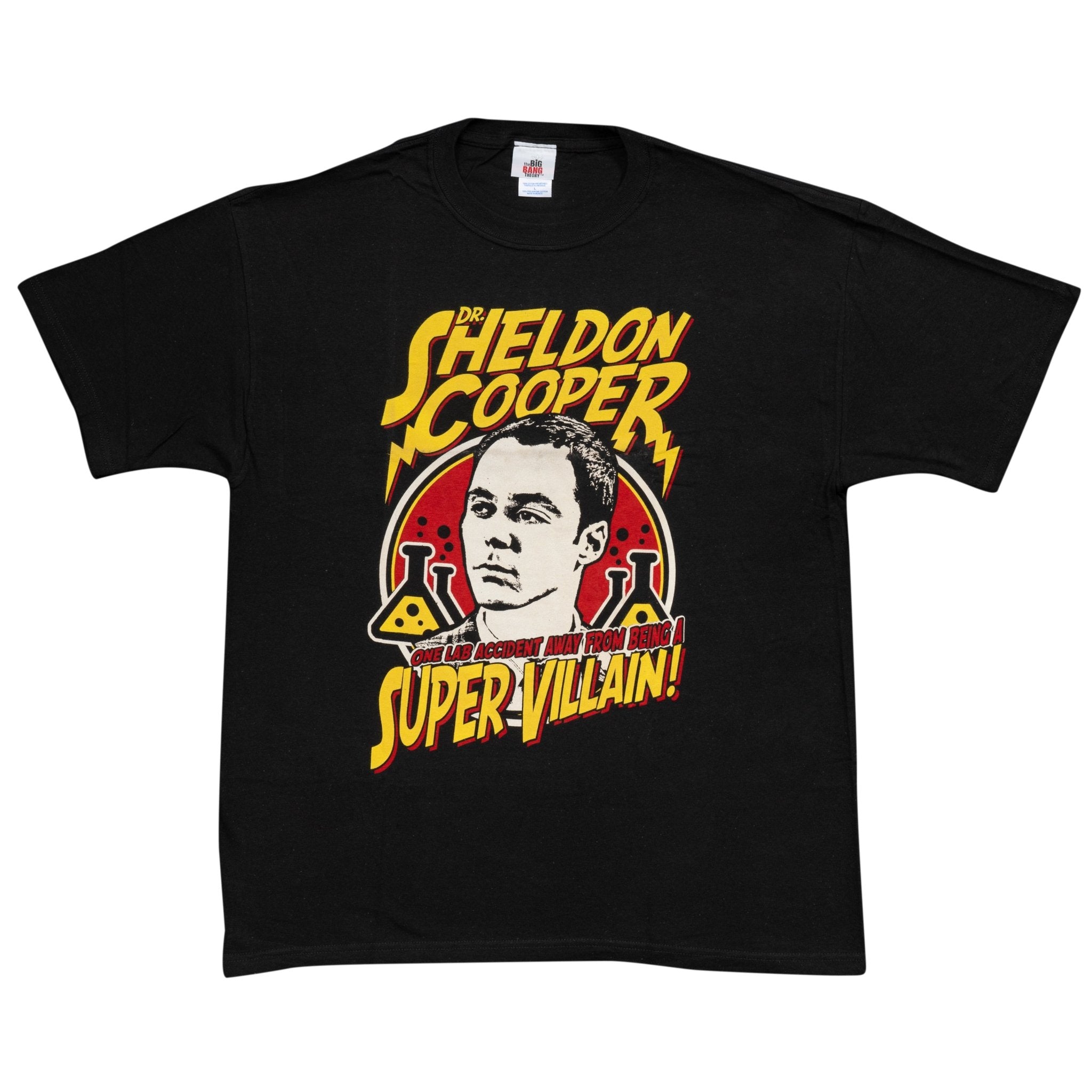 The Big Bang Theory Dr. Sheldon Cooper Super Villian Black T-Shirt - TVStoreOnline