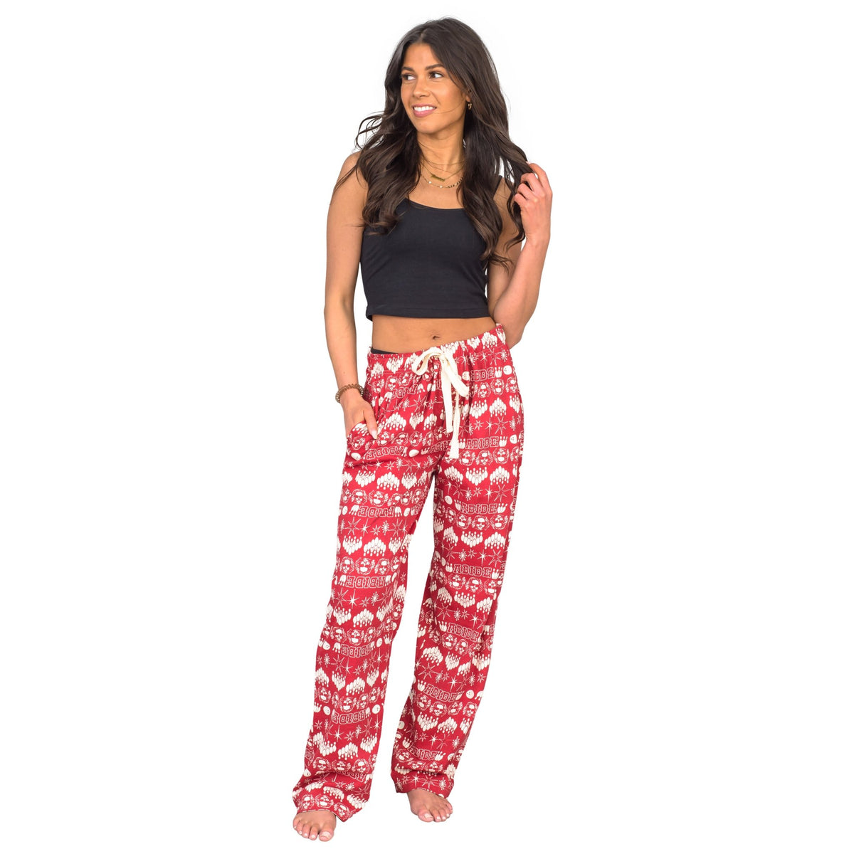 The Big Lebowski Bowling Pins Unisex Adult Red Lounge Pants - TVStoreOnline