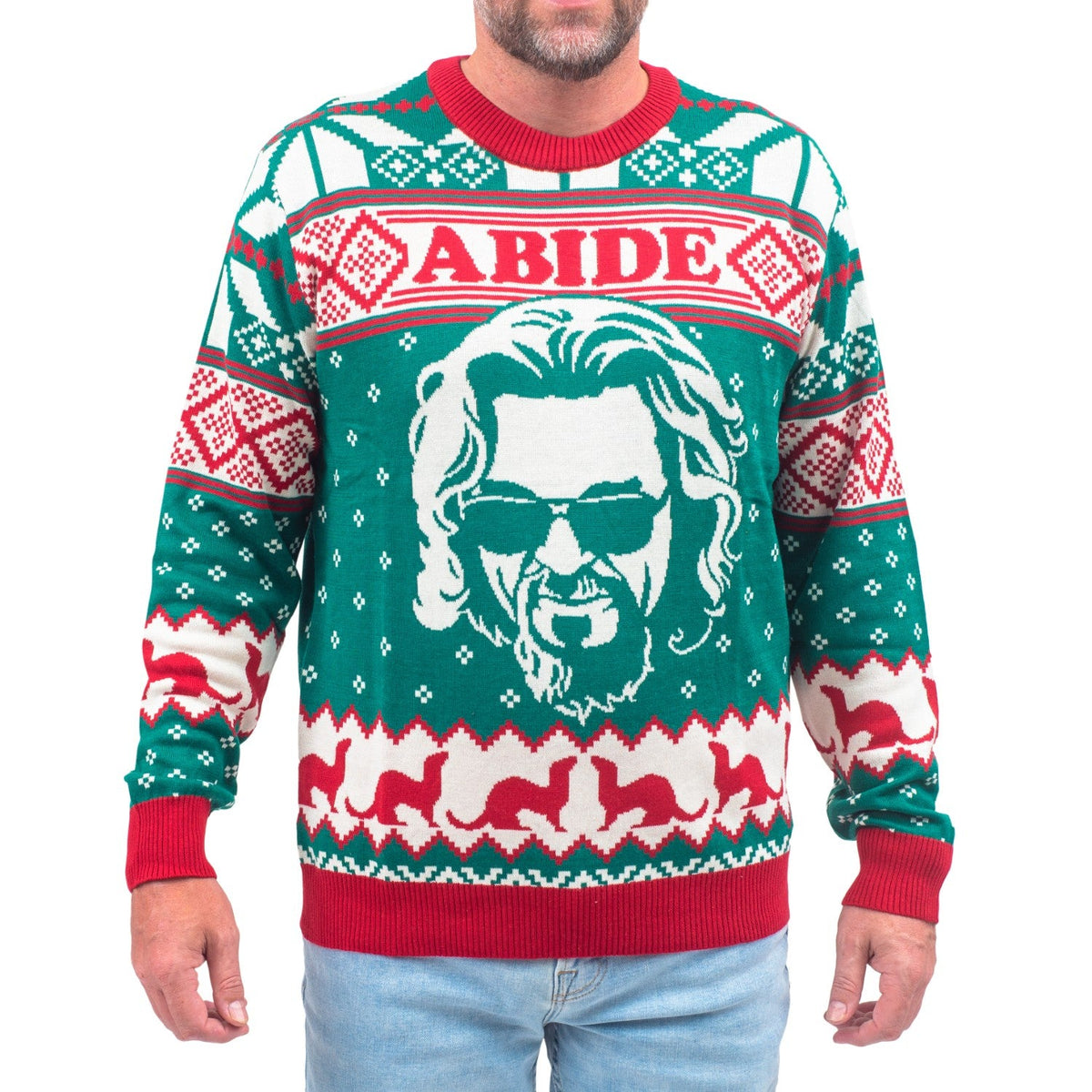 The Big Lebowski Dude Abide Marmot Bowling Unisex Ugly Christmas Sweater - TVStoreOnline