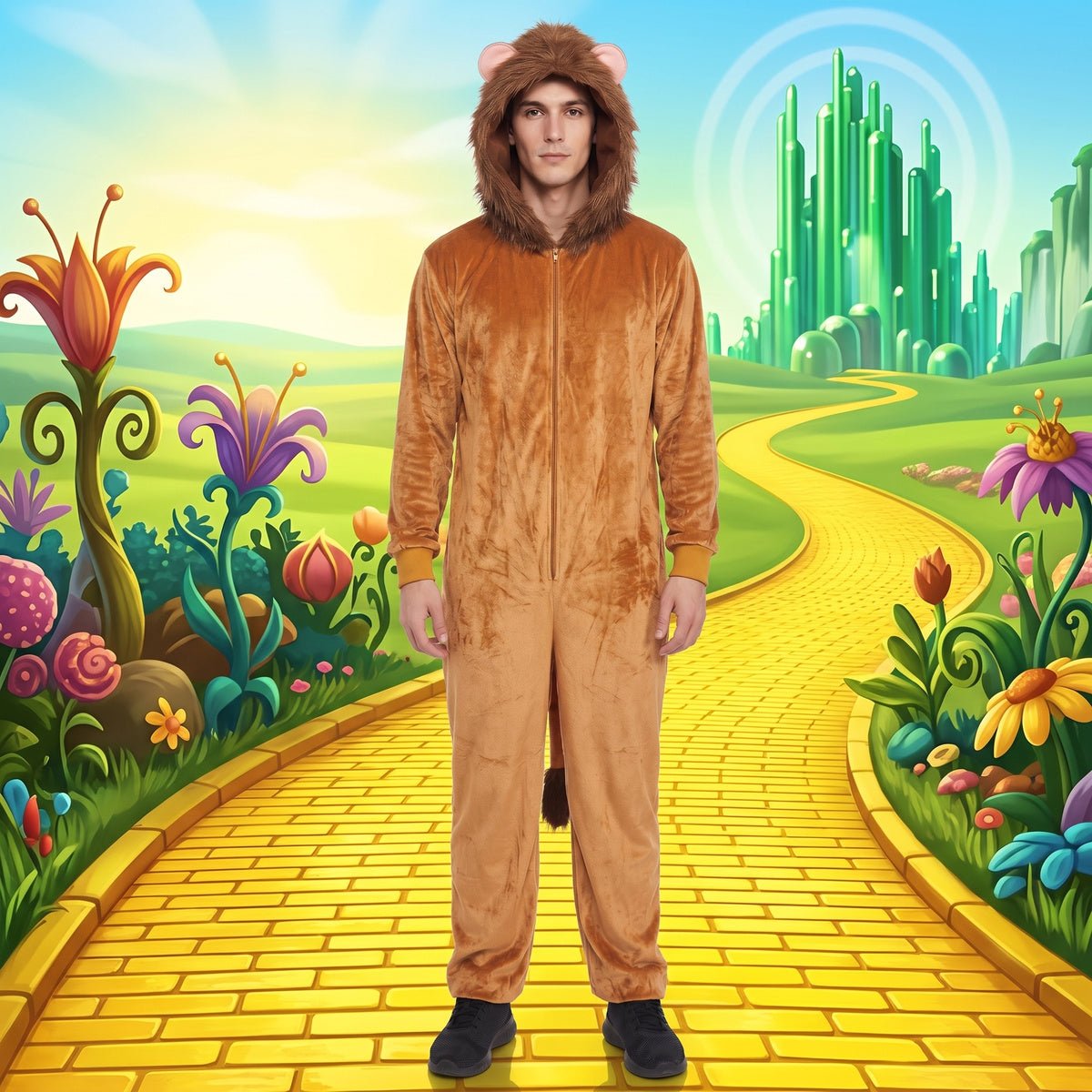 The Cowardly Lion OZ Movie Adult Halloween Cosplay Costume - TVStoreOnline