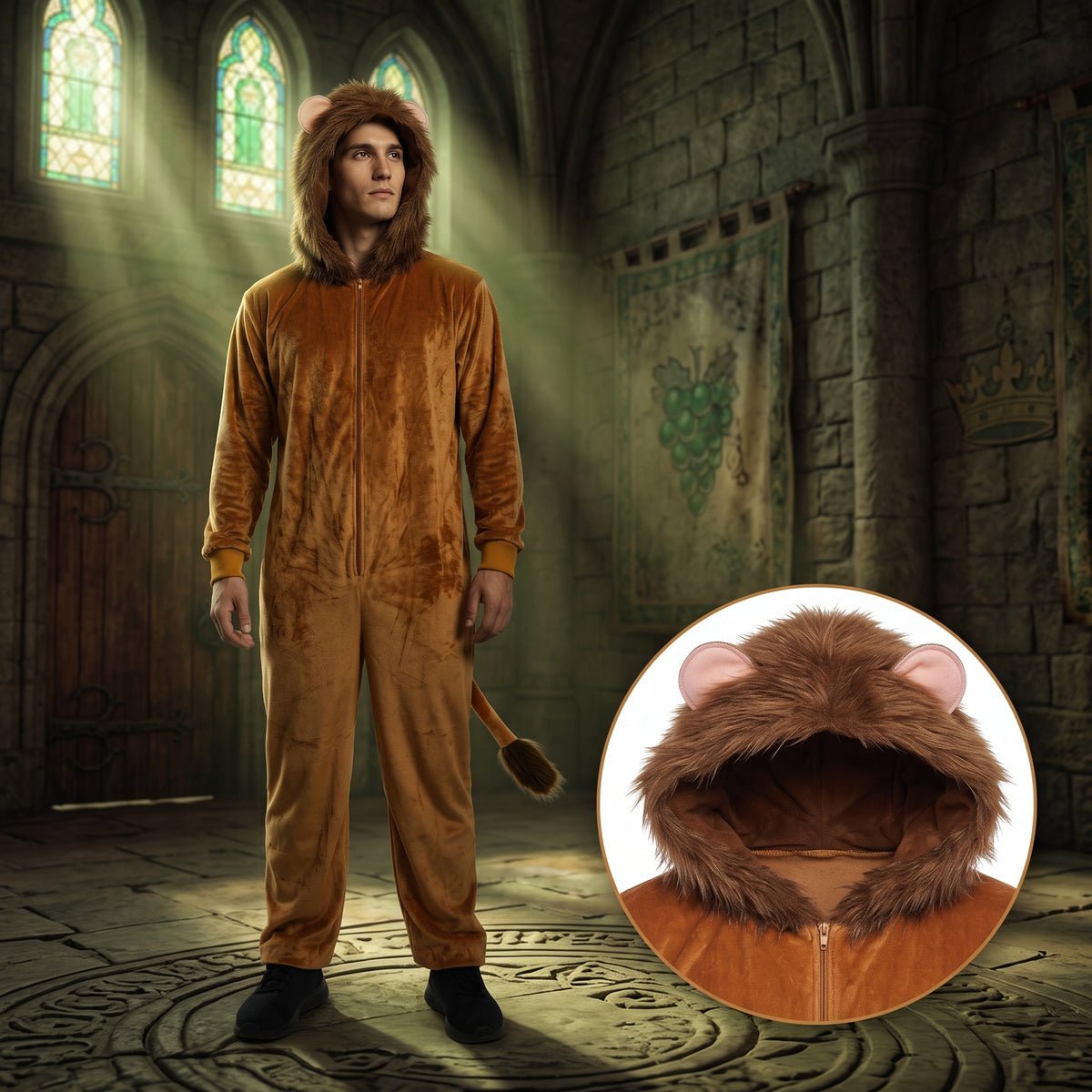 The Cowardly Lion OZ Movie Adult Halloween Cosplay Costume - TVStoreOnline