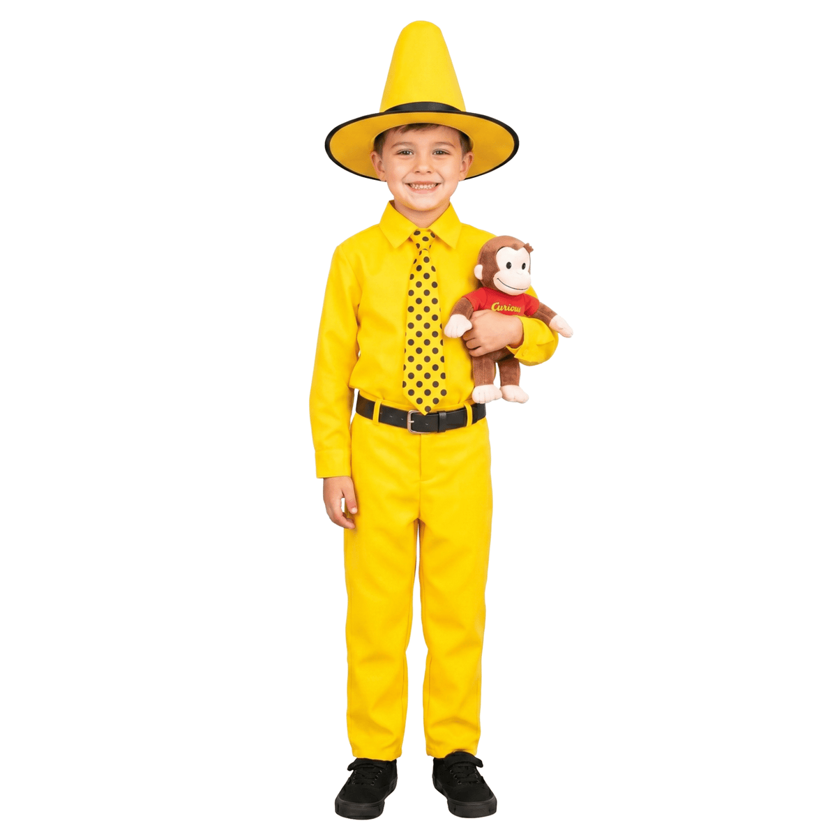 The Man in the Yellow Hat Youth Kids Halloween Cosplay Costume Set - TVStoreOnline
