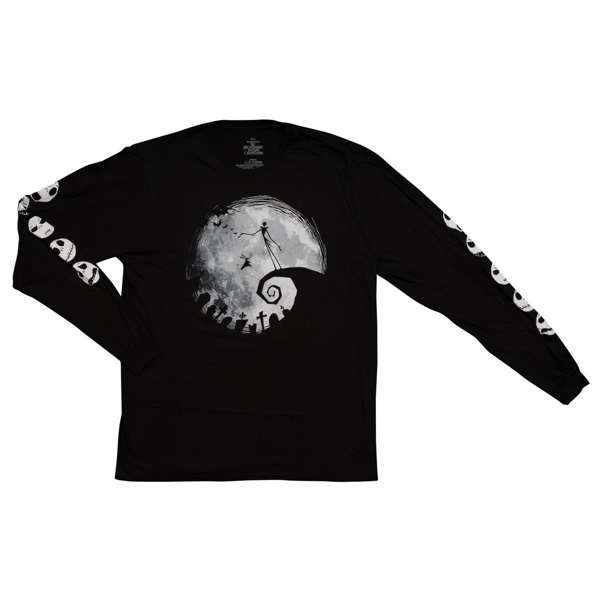 The Nightmare Before Christmas Moon Long Sleeve Adult Unisex Shirt Black - TVStoreOnline