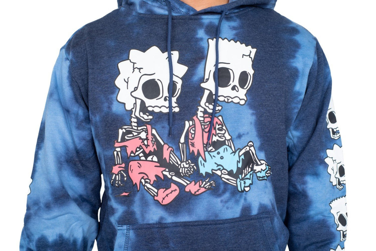 The Simpsons Bart and Lisa Skeleton Hex and the City Pull Over Hoodie - TVStoreOnline