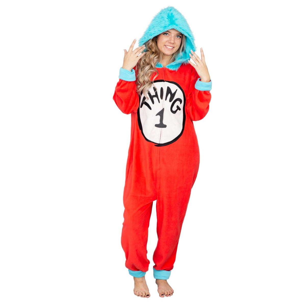 Thing 1 to 6 Interchangeable Patches Adult Union Suit - TVStoreOnline