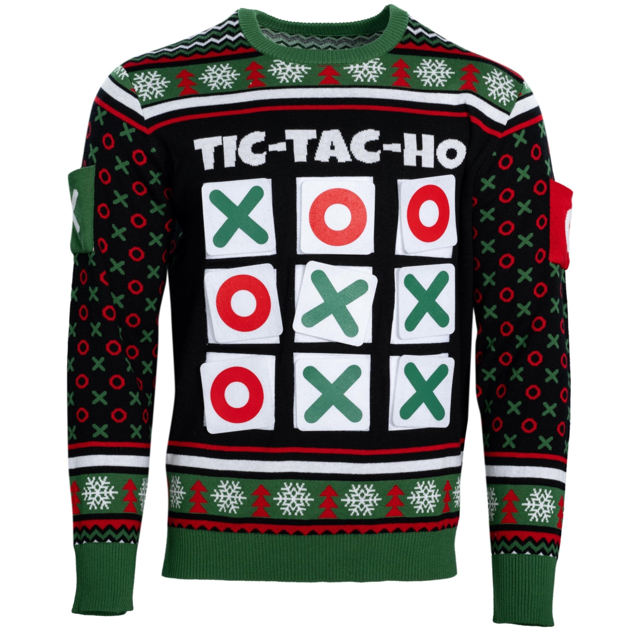 Tic Tac Ho Festive Holiday Party Game Unisex Ugly Christmas Sweater - TVStoreOnline