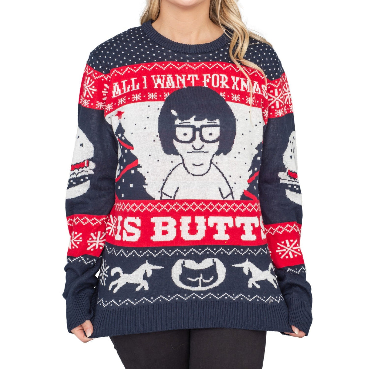 Tina All I Want for Xmas...Bob's Burgers Funny Christmas Sweater - TVStoreOnline