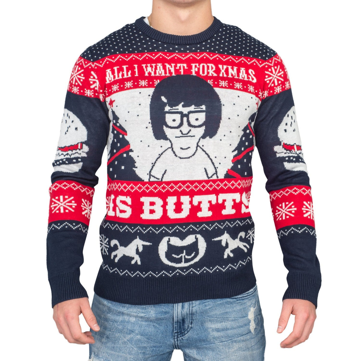 Tina All I Want for Xmas...Bob's Burgers Funny Christmas Sweater - TVStoreOnline