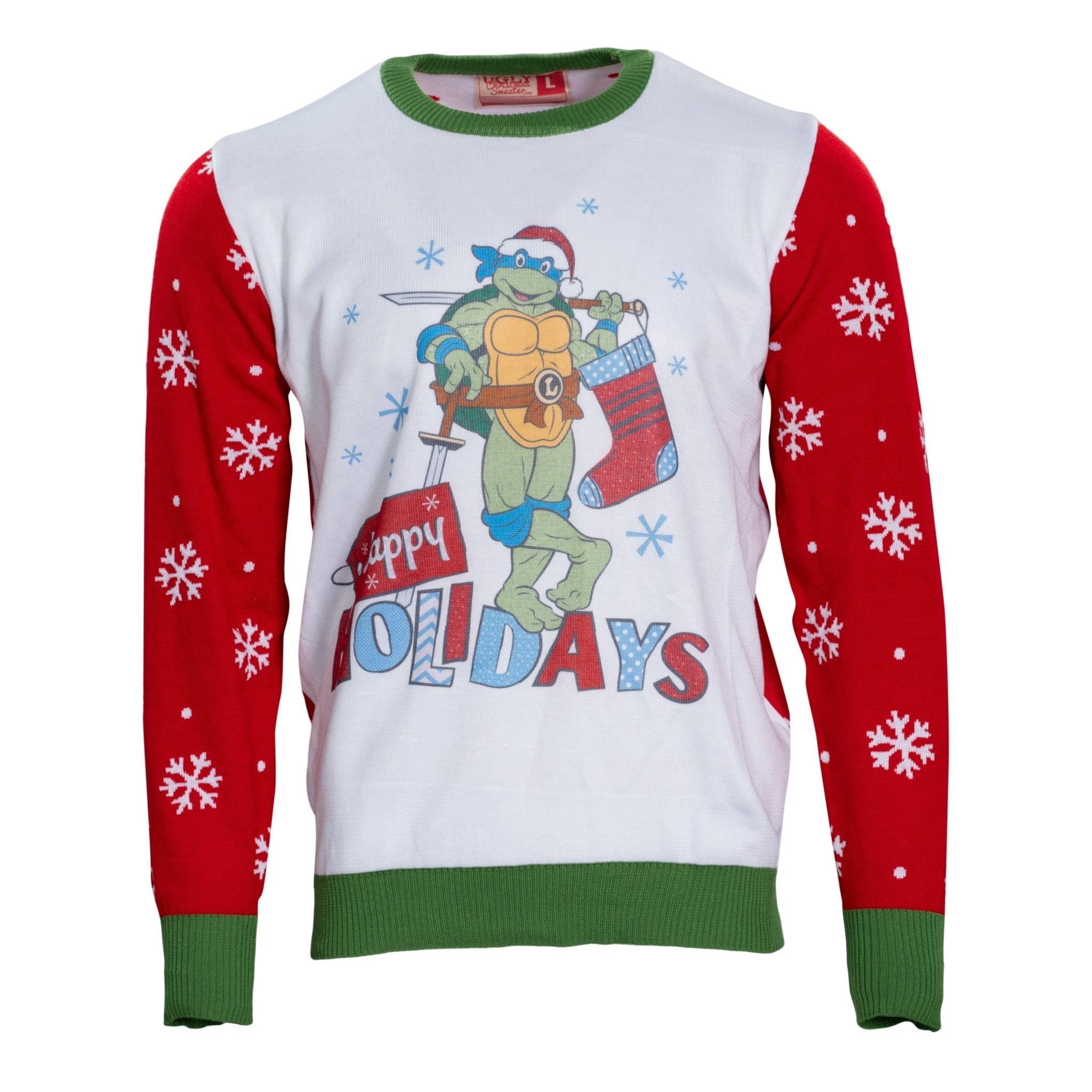 TMNT Leonardo "Happy Holidays" Christmas Sweater - TVStoreOnline