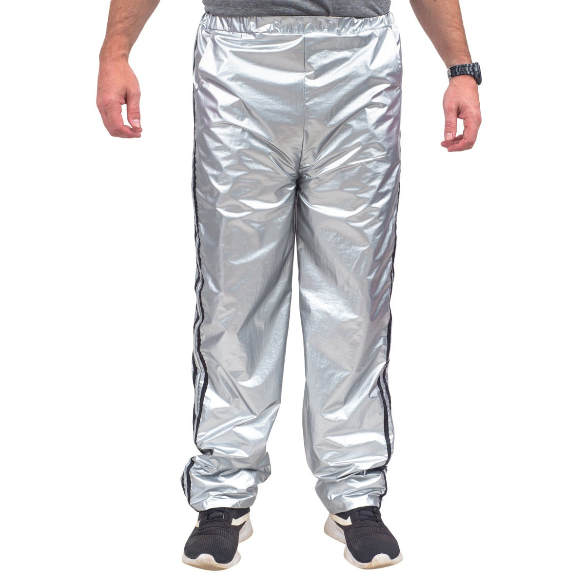 Todd and Margo Shiny Silver 2 Piece Workout Top and Pants Halloween Costume Set - TVStoreOnline