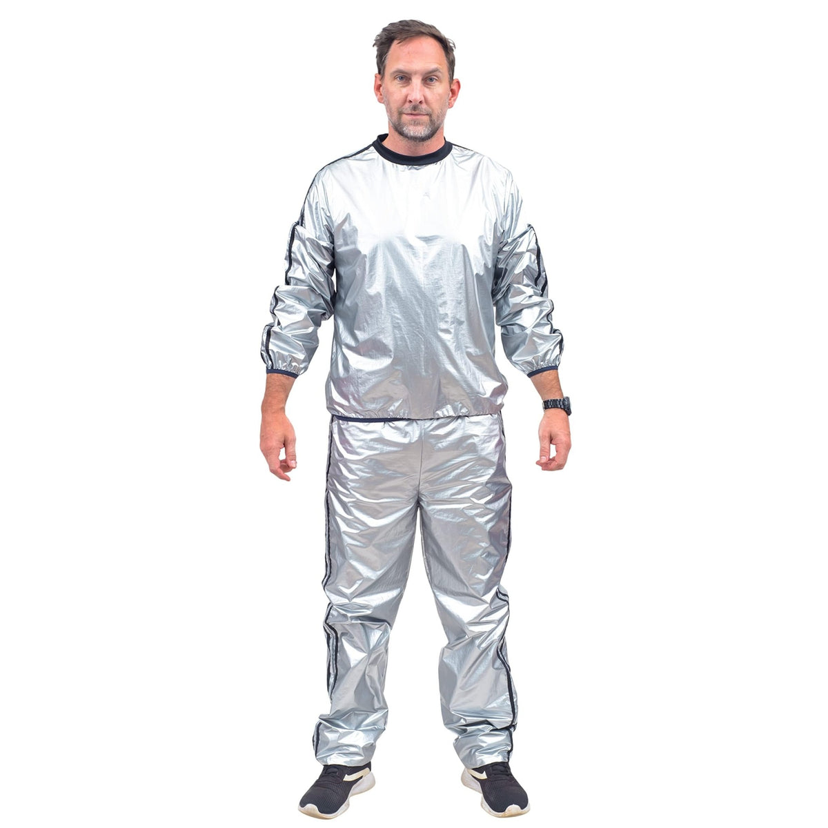 Todd and Margo Shiny Silver 2 Piece Workout Top and Pants Halloween Costume Set - TVStoreOnline
