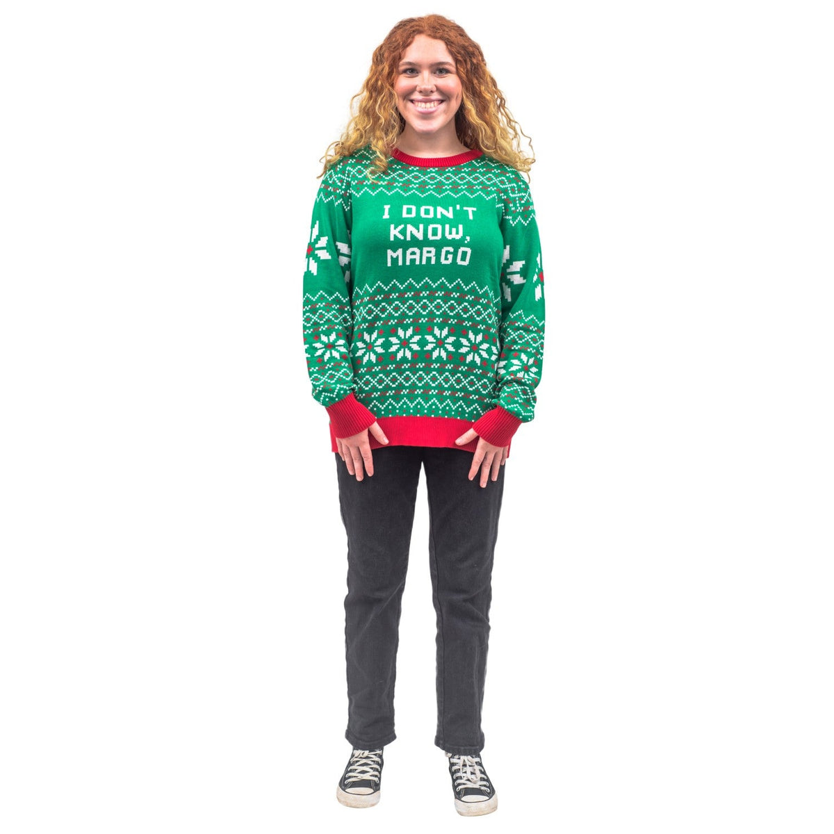 Todd and Margo Why is The Carpet Wet I Don’t Know Knitted Ugly Christmas Sweater - TVStoreOnline