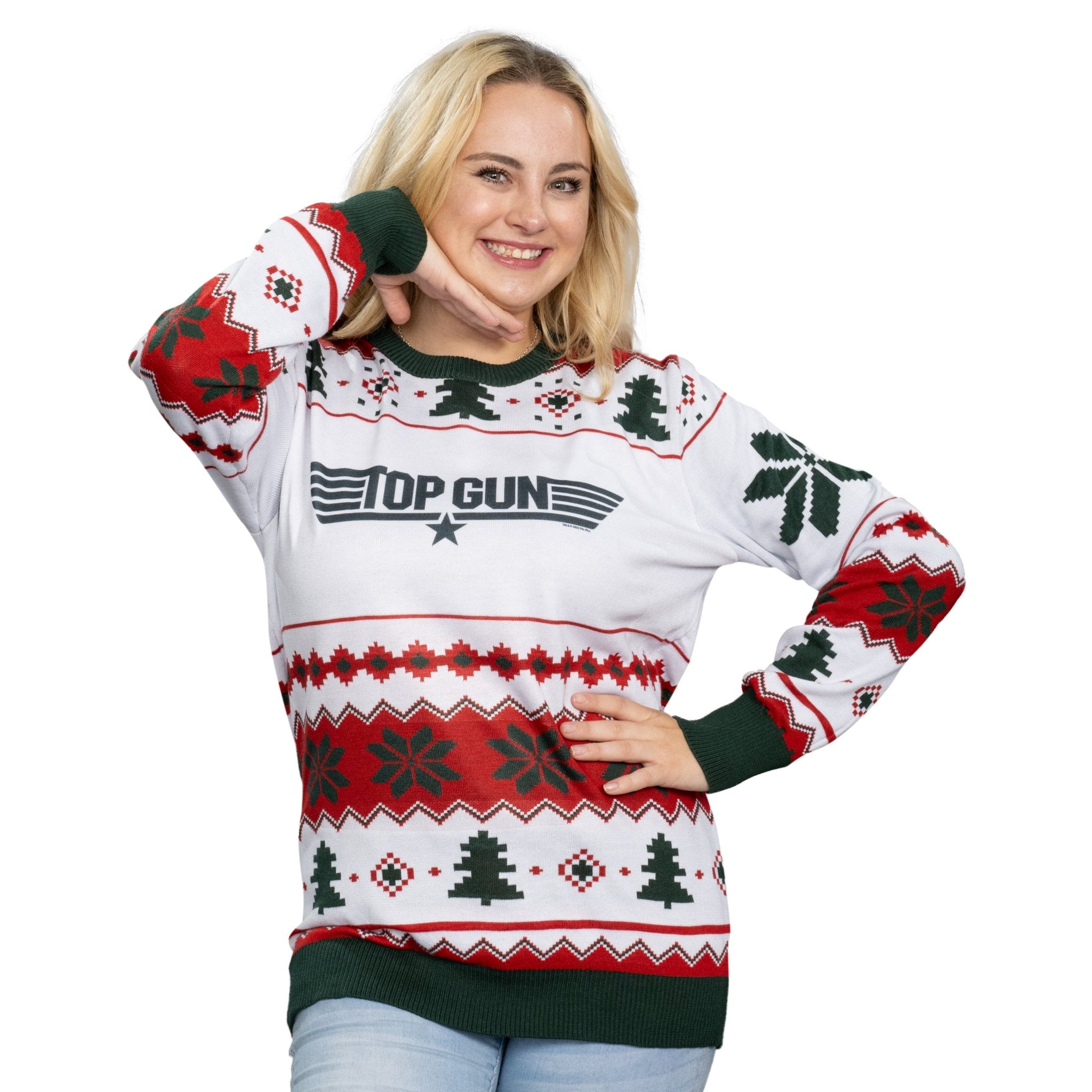 Top Gun Green Logo Christmas Sweater - TVStoreOnline
