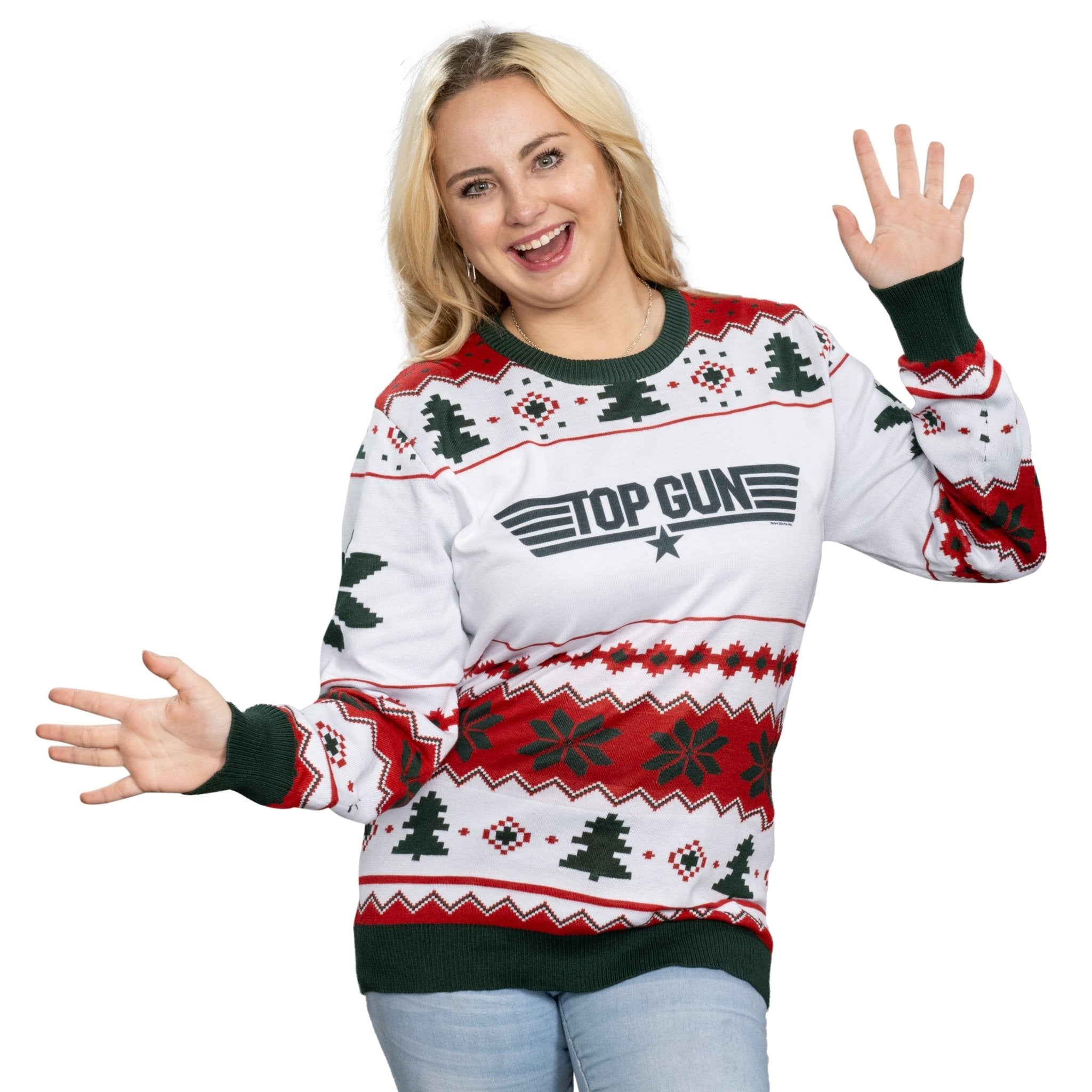 Top Gun Green Logo Christmas Sweater - TVStoreOnline