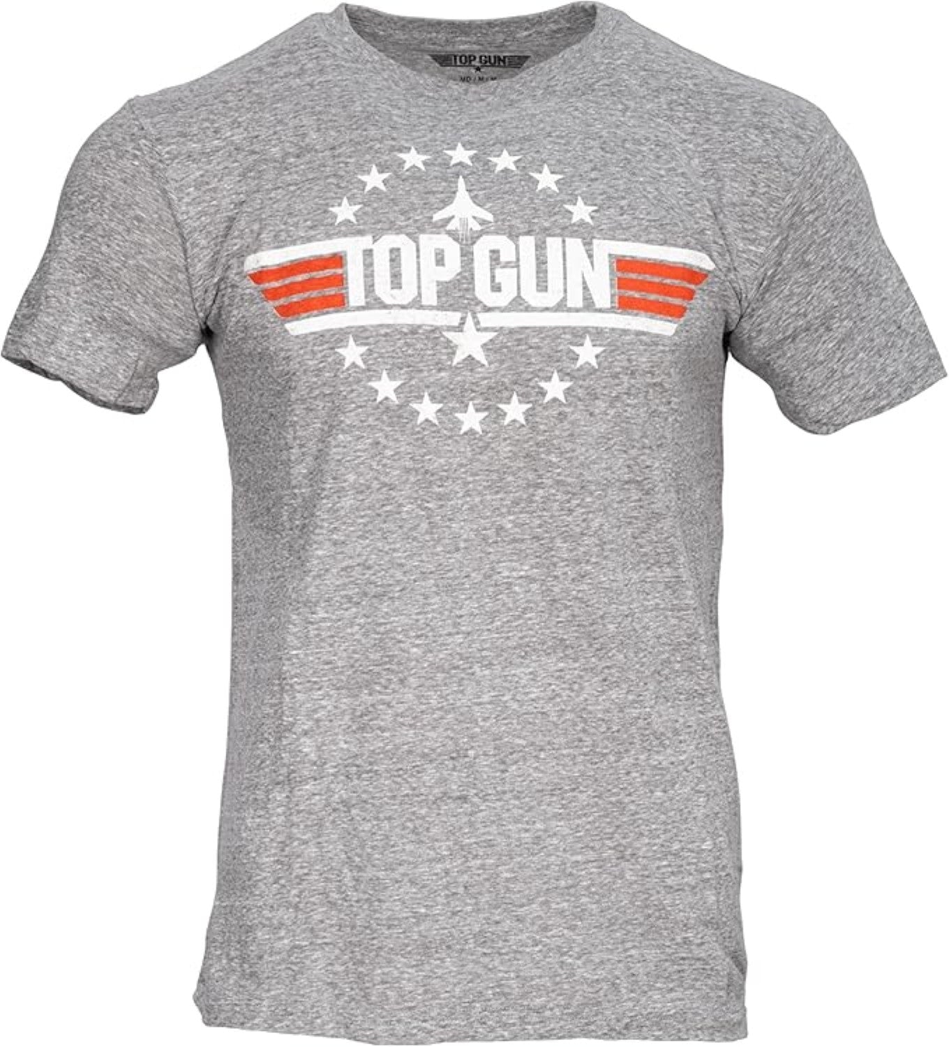 Top Gun Officially Licensed Adult Unisex Logo with Jet and Stars Adult T-Shirt - TVStoreOnline
