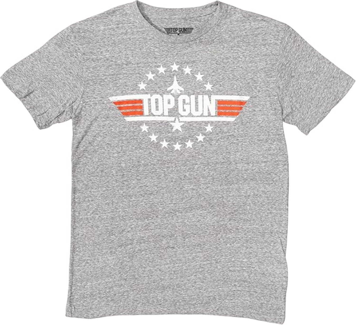 Top Gun Officially Licensed Adult Unisex Logo with Jet and Stars Adult T-Shirt - TVStoreOnline