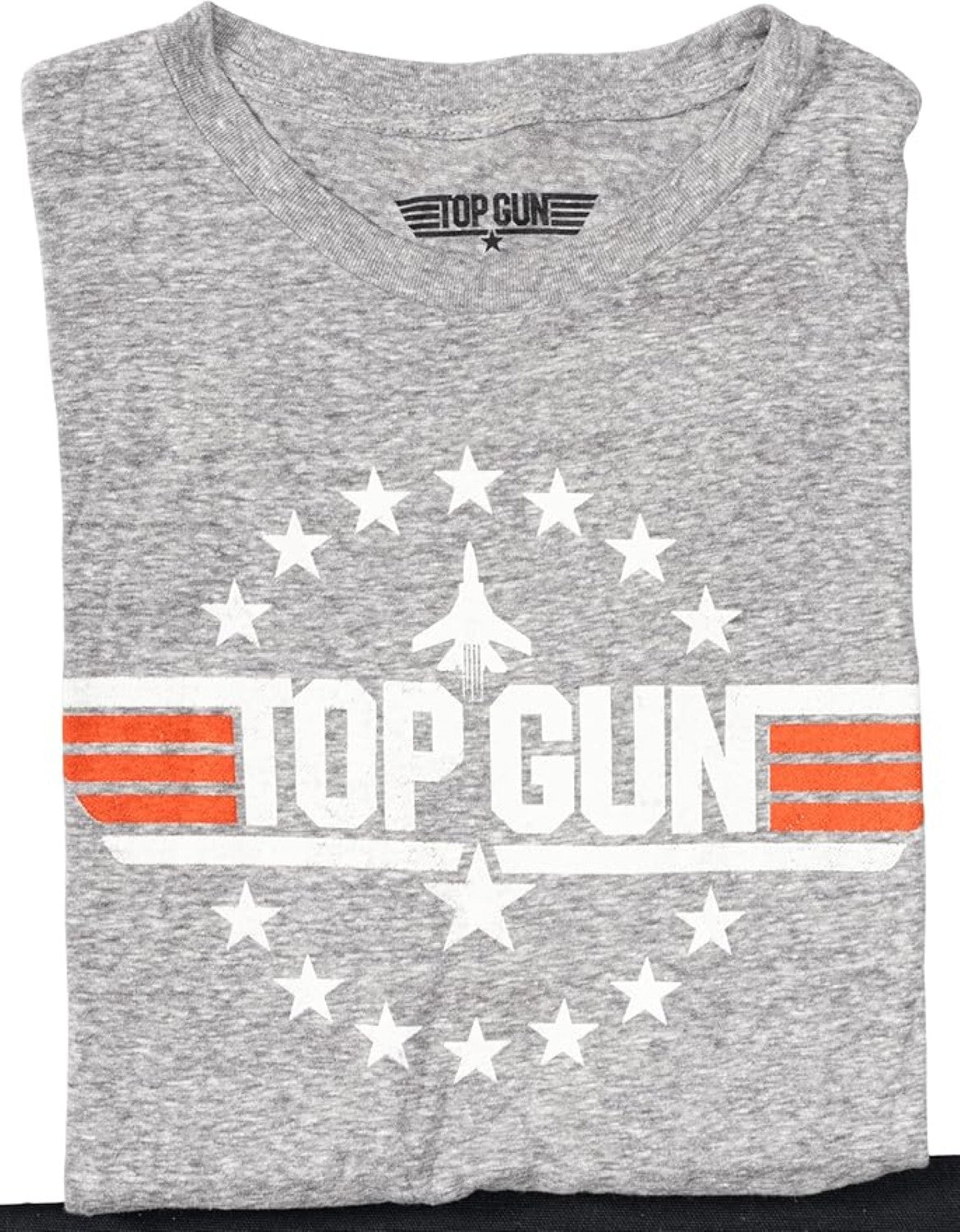 Top Gun Officially Licensed Adult Unisex Logo with Jet and Stars Adult T-Shirt - TVStoreOnline