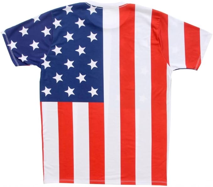 USA American Flag Sublimation Adult White T-Shirt - TVStoreOnline
