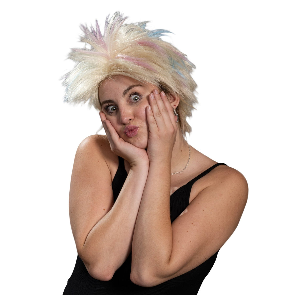 Weird Beauty Doll 1980's Short Hair Punk Halloween Cosplay Costume Blonde Wig - TVStoreOnline