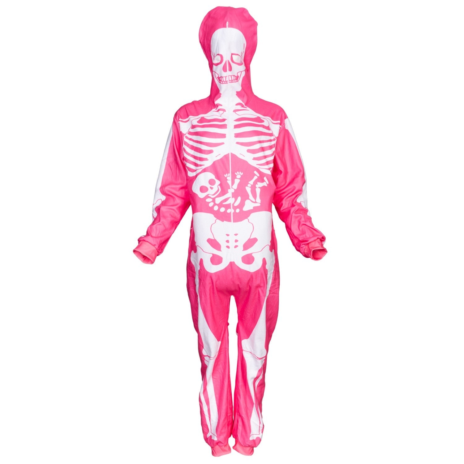 Women's Pink Skeleton Halloween Costume Cosplay Jumpsuit (With Mask) - TVStoreOnline