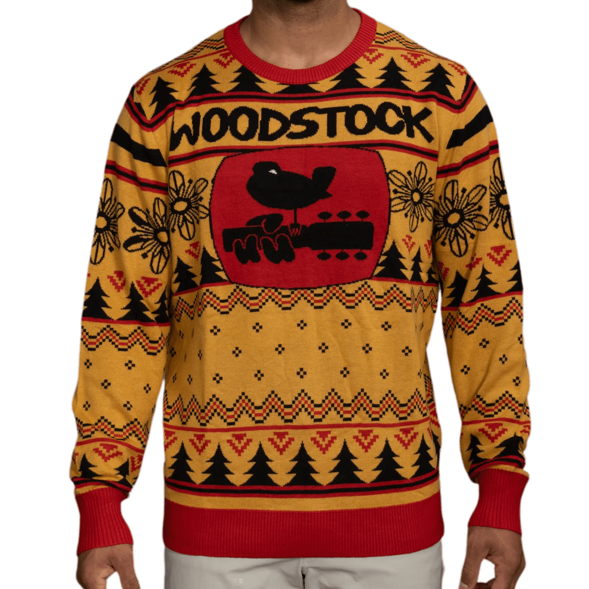 Woodstock Anniversary Concert Logo Adult Unisex Ugly Christmas Sweater - TVStoreOnline
