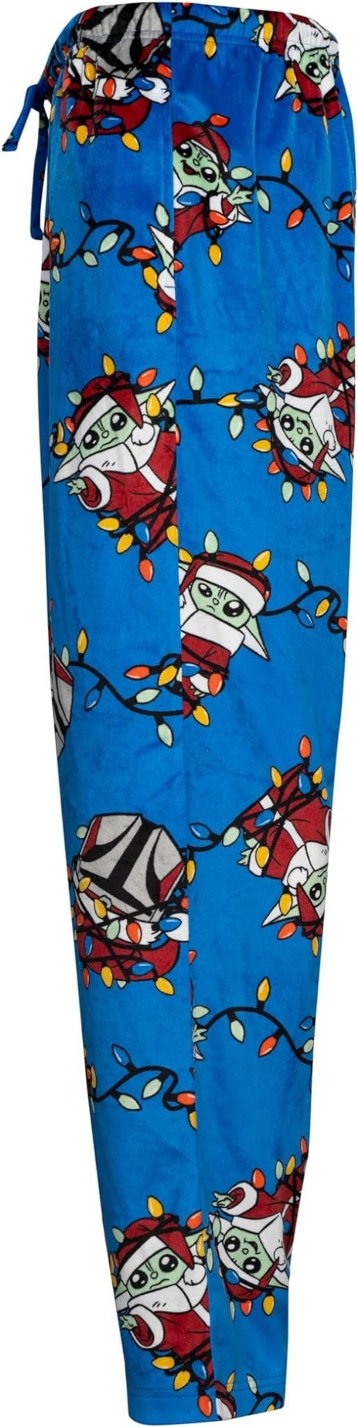 Yoda Grogu Lights Adult Unisex Blue Pajama Lounge Pants - TVStoreOnline