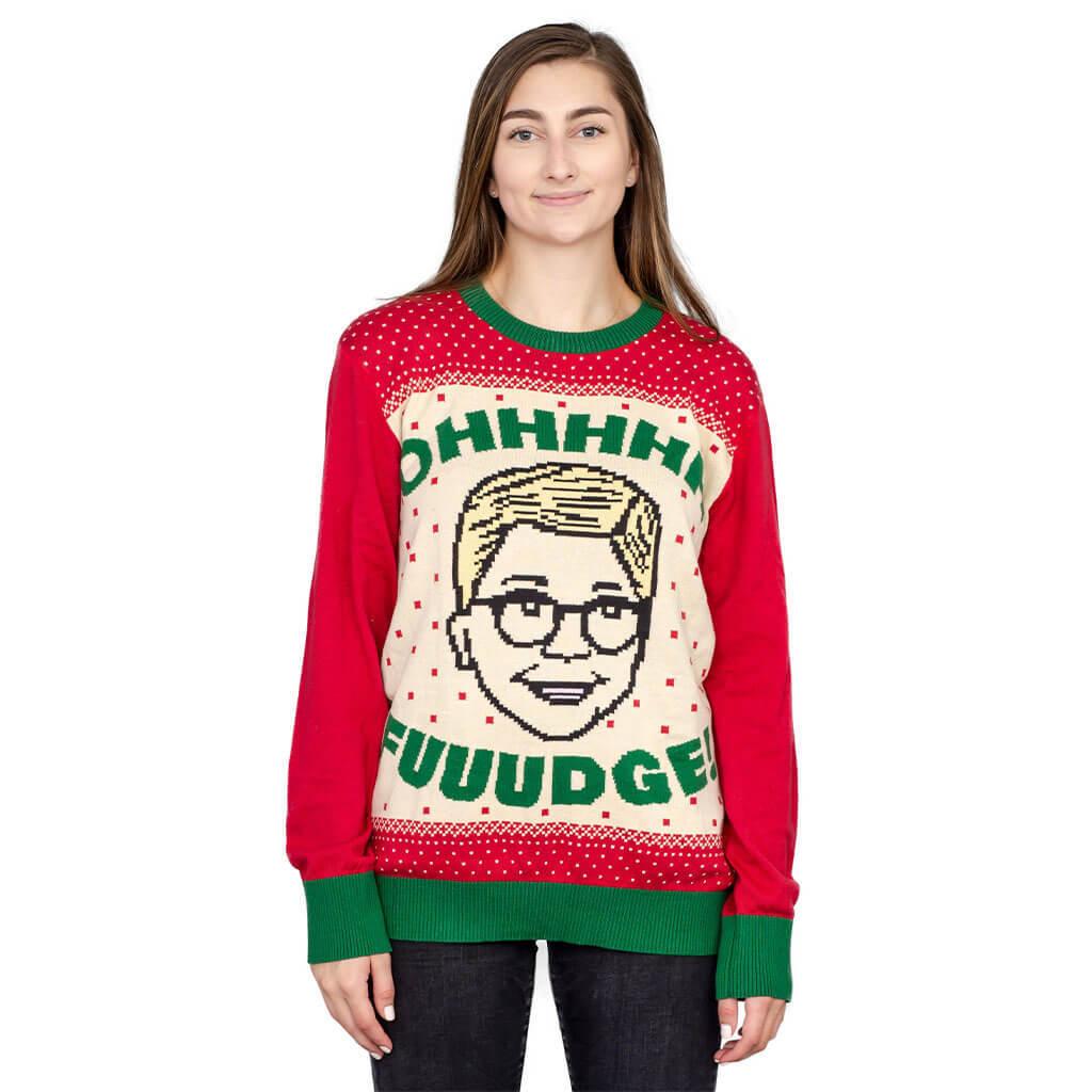 A Christmas Story Ohhhh Fuuudge! Ralphie Ugly Christmas Sweater-tvso