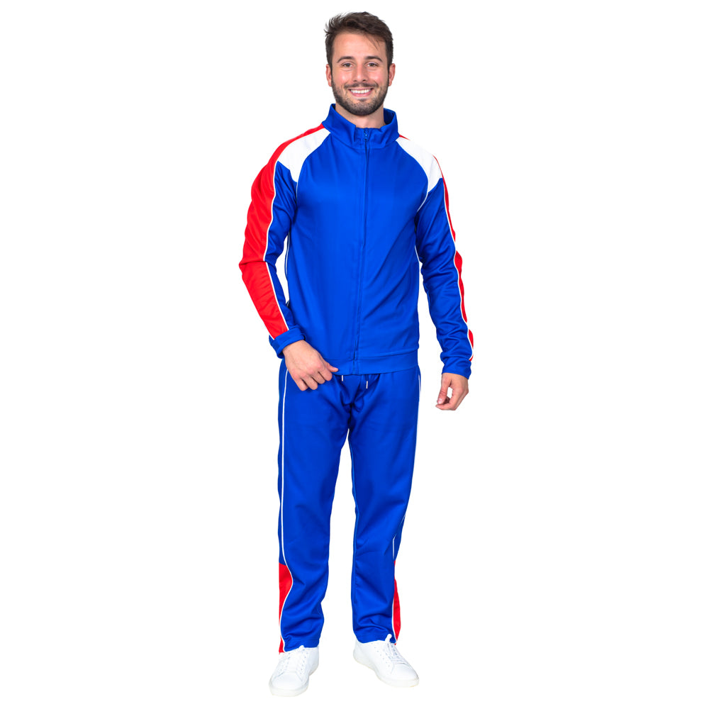 Beer Fest USA Blue and Red Tracksuit Jacket and Pants Halloween Costume Cosplay