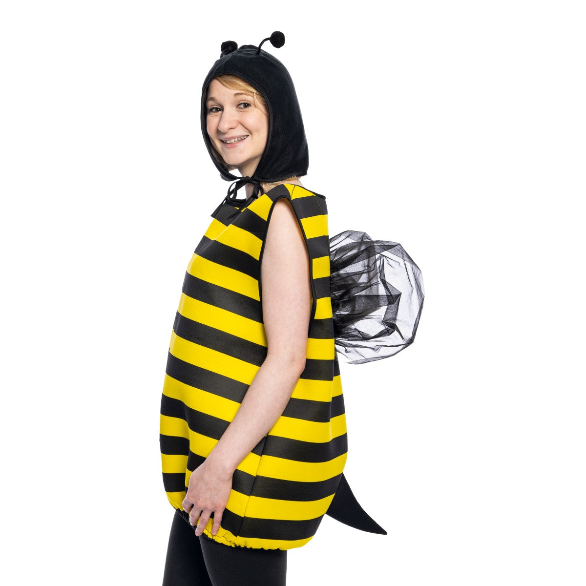 Bumble Bee Halloween Costume with Adjustable Hat Head Piece Pull On Cosplay for Womens