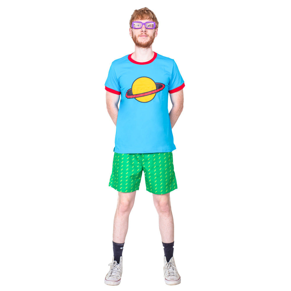Saturn Baby Cartoon Halloween Costume Shirt Glasses and Shorts Chuckie Complete Cosplay