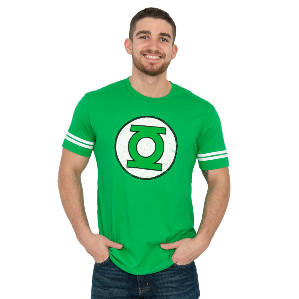 Sheldon Green Lantern T-Shirt with Striped Sleeves - TV Store Online