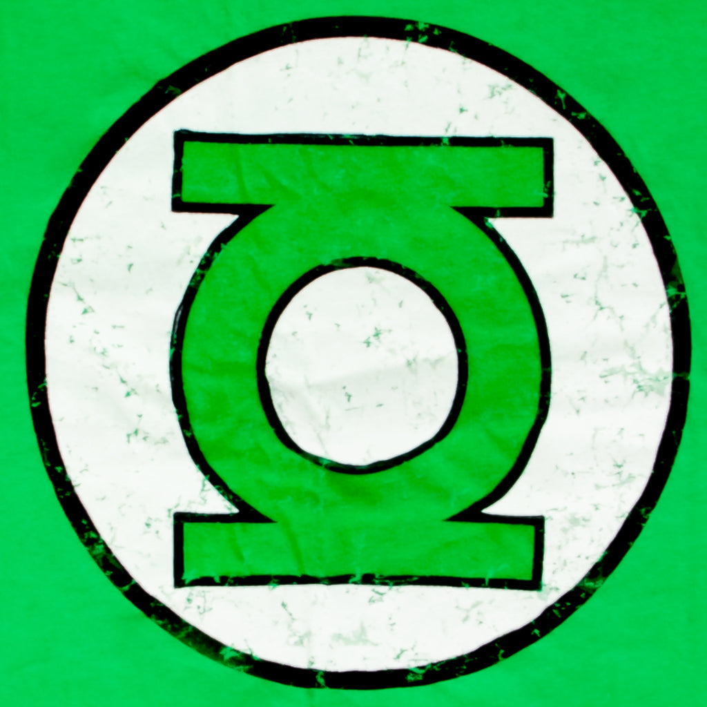 Green Lantern Logo With Striped Sleeves T-shirt
