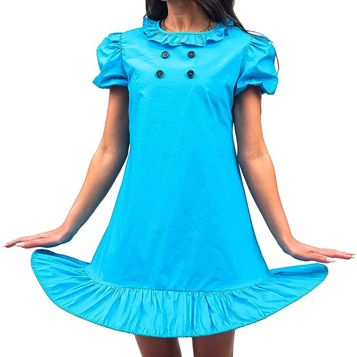 Lucy Comic Strip Good Grief Halloween Costume Cosplay Kids Children Blue Dress
