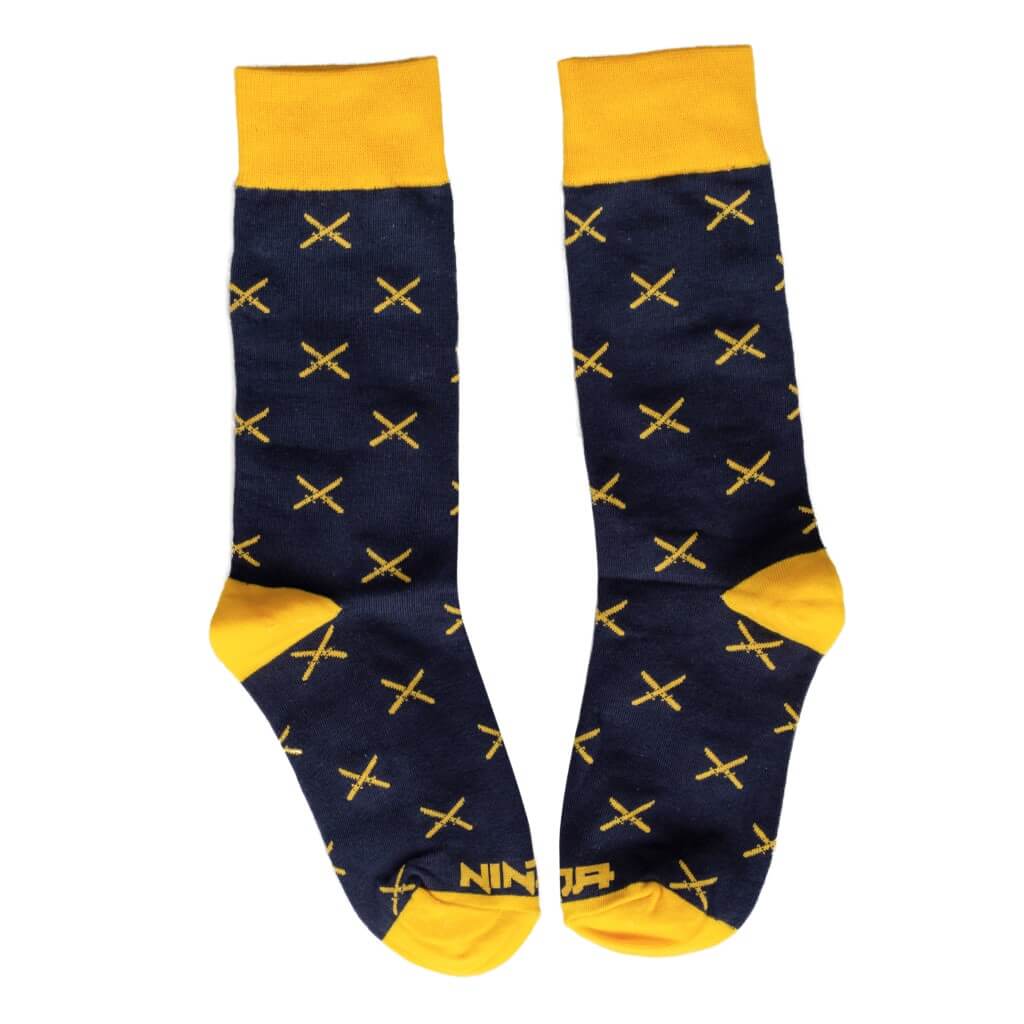 Navy Yellow Ninja Socks 7